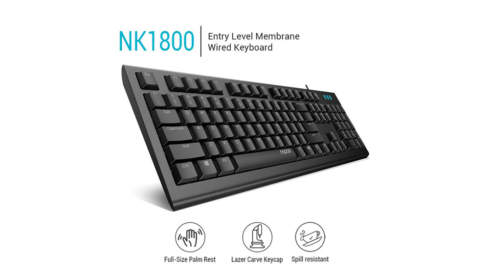 کیبورد سیمی رپو مدل Rapoo NK1800 Wierd USB Keyboard