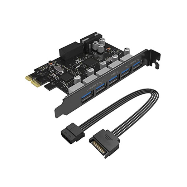 هاب 5 پورت PCI-E اوریکو مدل ORICO PVU3-5O2I-V1 5Port USB3.0 PCI-E Expansion Card