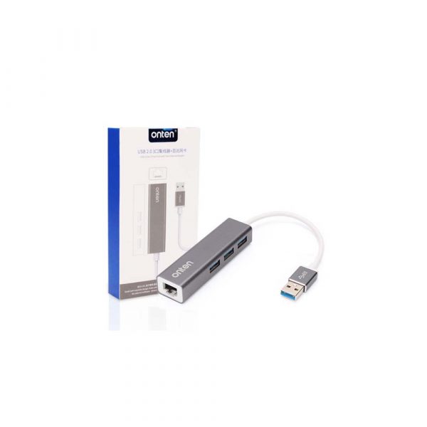 هاب و تبدیل اونتن مدل ONTEN USB 3.0 HUB With Ethernet OTN-5220