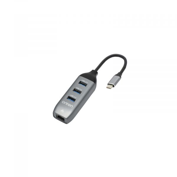 هاب و تبدیل اونتن مدل ONTEN Type-c TO USB 3.0 HUB With Ethernet OTN-95118R