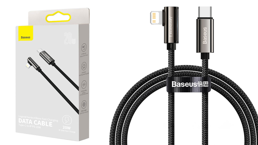کابل Lightning به Type-C بیسوس Baseus Legend Series Elbow Fast Charging Data Cable Type-c to Ip PD 20W