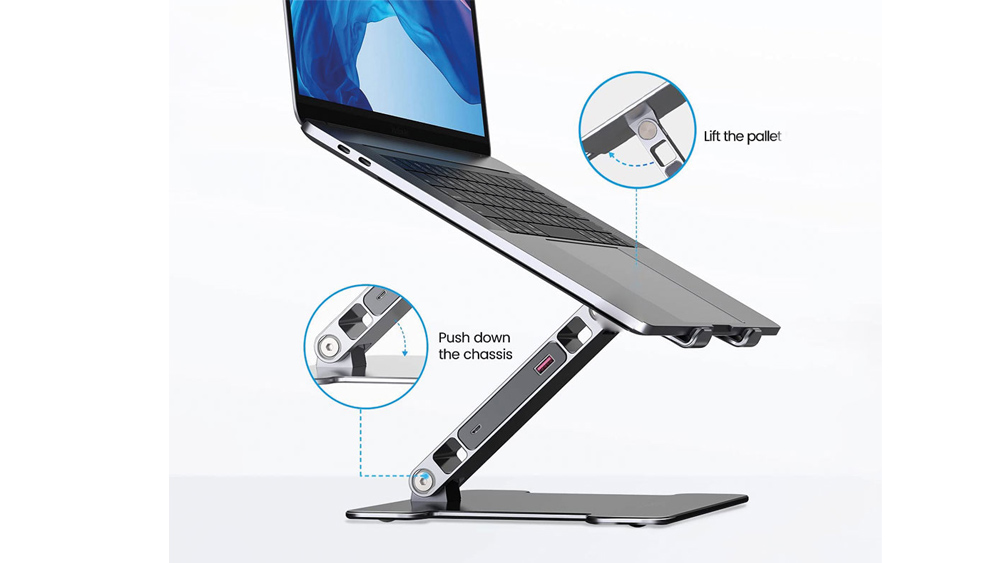 استند لپ تاپ و هاب USB اوریکو Orico LST-2AS Adjustable Laptop Stand And SUB Hub
