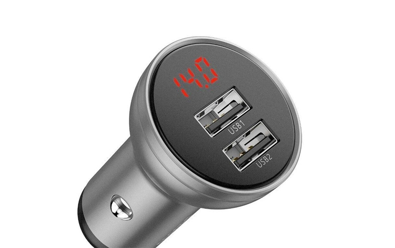 فندکی خودرو دو پورت باسئوس Baseus Digital Display Car Charger