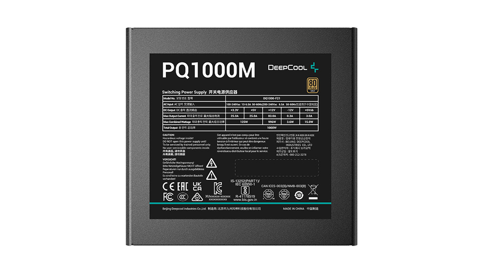 پاور 1000 وات دیپ کول DeepCool PQ1000M GOLD Full Modular Power Supply