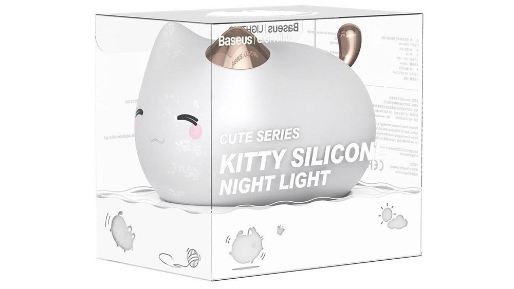 چراغ خواب طرح گربه باسئوس Baseus Cute Cat Silicone Night Light