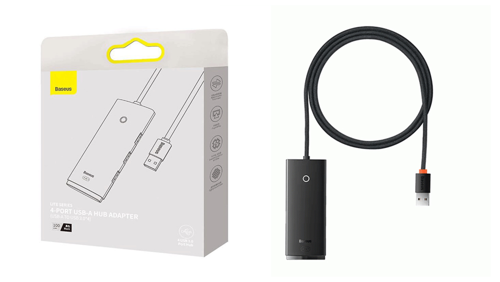 هاب 4 پورت باسئوس Baseus WKQX030101 4-Port USB-A Hub Adaptor