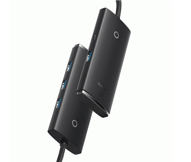 هاب 4 پورت باسئوس Baseus WKQX030101 4-Port USB-A Hub Adaptor