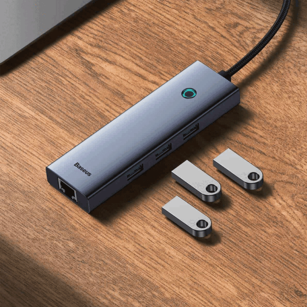 هاب USB چهار پورت باسئوس Baseus USB 4-Port HUB Docking Station
