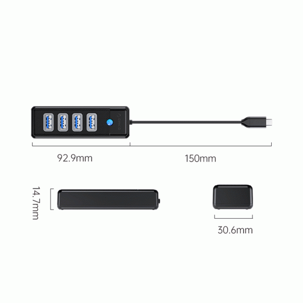 هاب ۴ پورت Type-C اوریکو ORICO 4 Ports USB3.0 HUB PW4U-C3