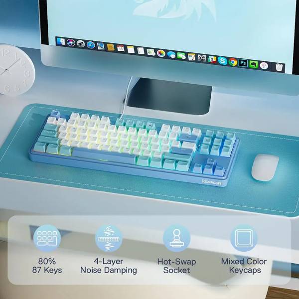کیبورد مکانیکال گیمینگ ردراگون مدل Redragon K707 WBB PRO