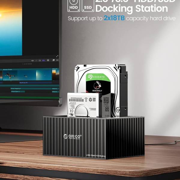 داک هارد اوریکو مدل ORICO 9628C3-C 2.5"/3.5" SATA HDD/SSD Dual-bay Dock with Offline Clone Function