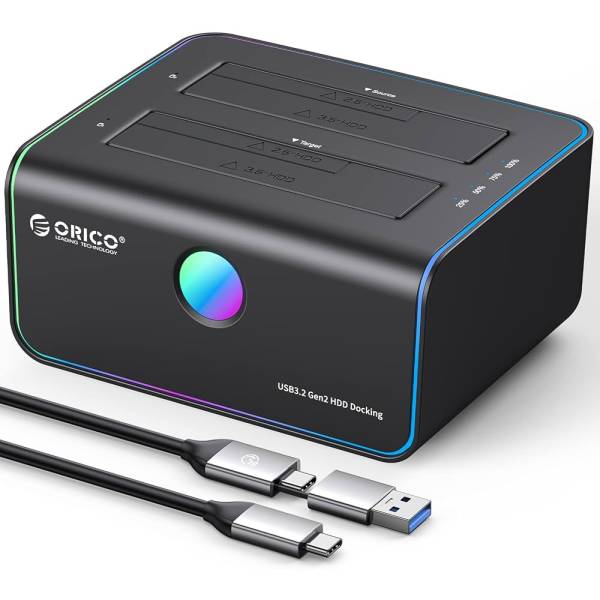 داک هارد اوریکو مدل ORICO 8828C3-C RGB Hard Drive Docking Station Offline Clone