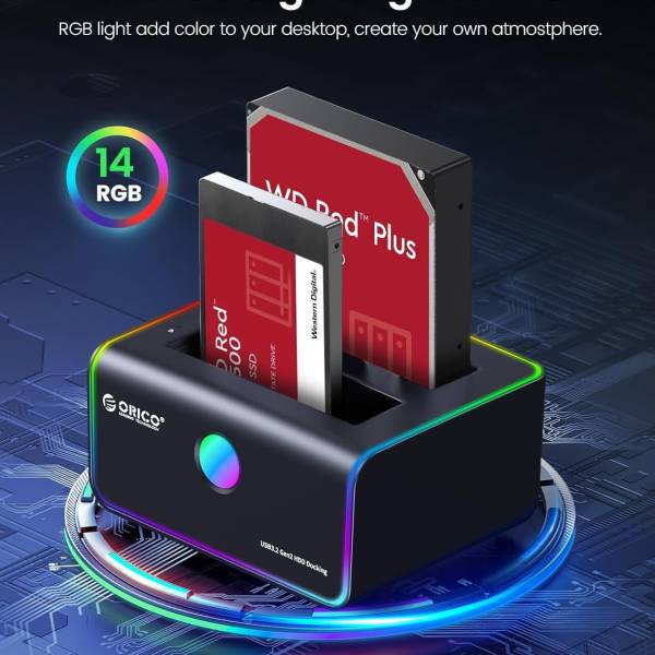 داک هارد اوریکو مدل ORICO 8828C3-C RGB Hard Drive Docking Station Offline Clone