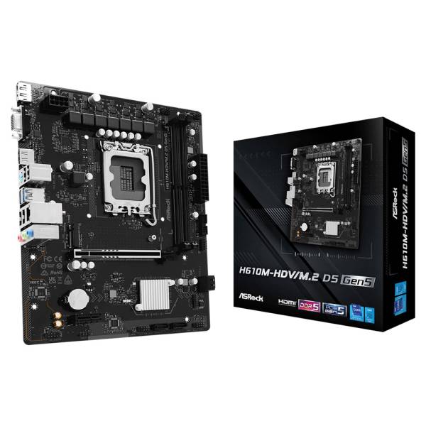 مادربرد ازراک مدل ASROCK MAIN BOARD H610M-HDV/M.2 D5 Gen5