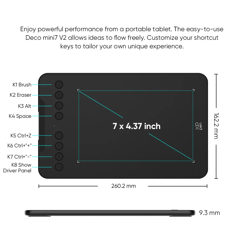 Deco Mini7 W 10 قلم نوری ایکس پی پن مدل XP-Pen Deco Mini7 W