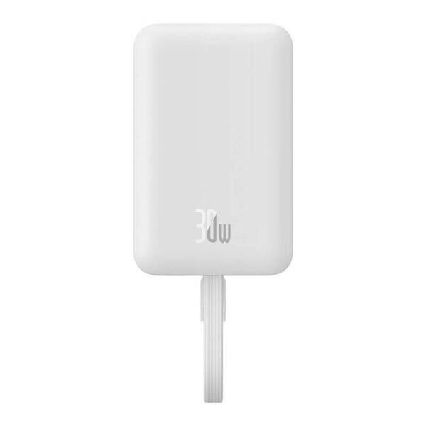 پاوربانک مگنتی باسئوس 10000 میلیآمپر 30 وات | Baseus Magnetic Power Bank با کابل Type-C داخلی 2 Power Bank Baseus MagSafe 10000mAh 30W White P1002210B223 00 1